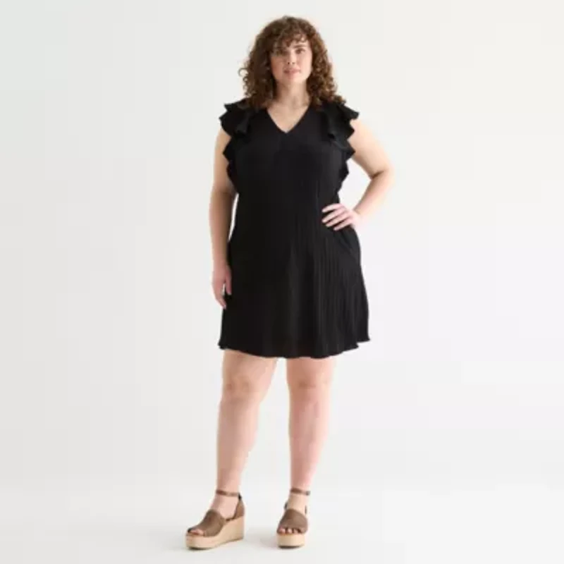 52seven Womens Short Sleeve Shift Dress Plus