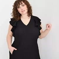 52seven Womens Short Sleeve Shift Dress Plus