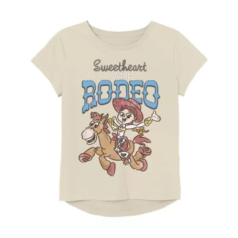 Little & Big Kid Girls Crew Neck Short Sleeve Regular Fit Toy Story Graphic T-Shirt