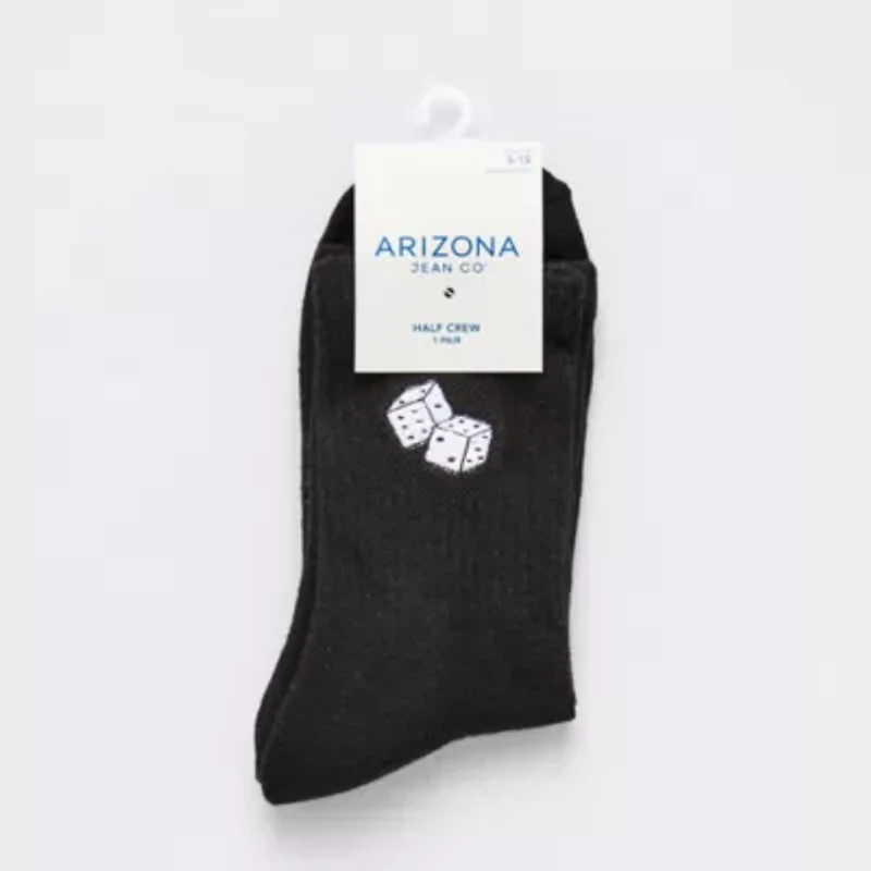 Arizona Embroidered Mens 1 Pair Crew Socks