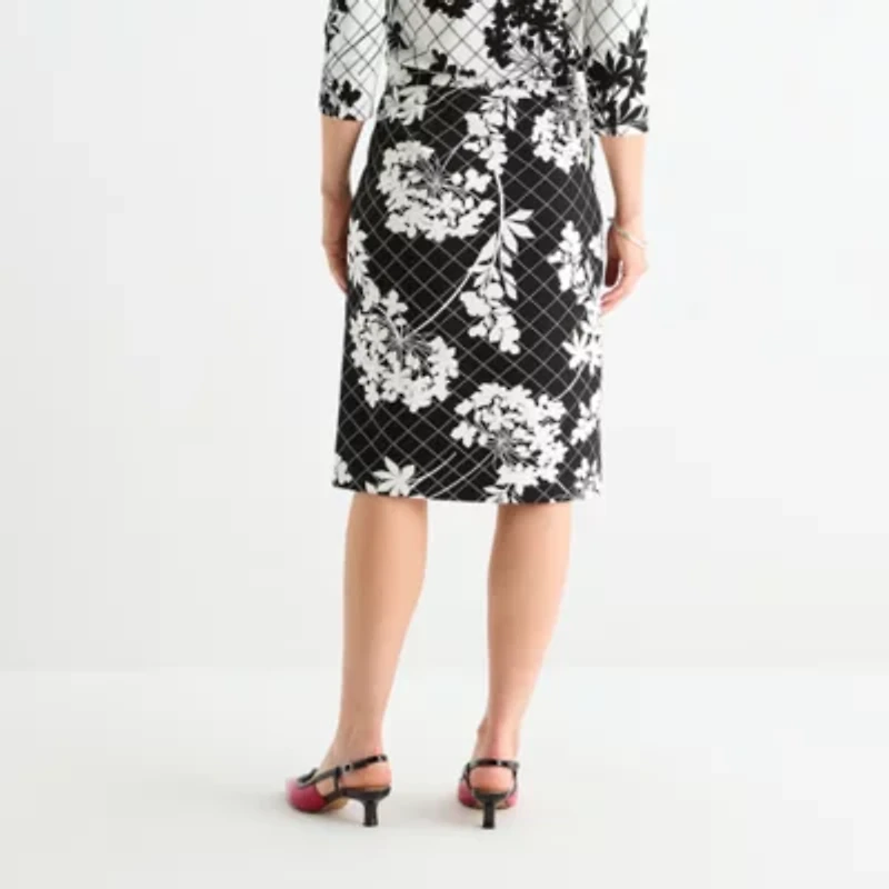 Liz Claiborne Womens Mid Rise Pencil Skirt