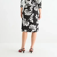 Liz Claiborne Womens Mid Rise Pencil Skirt