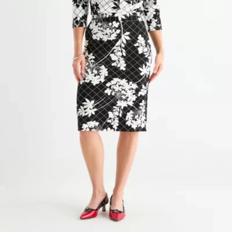 Liz Claiborne Womens Mid Rise Pencil Skirt