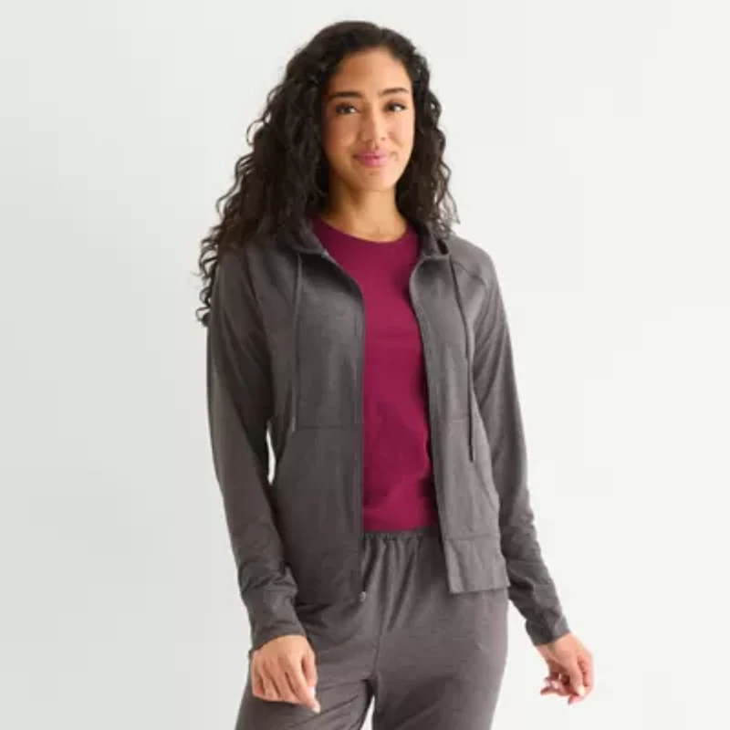 Xersion Everyday Womens Long Sleeve Zipper Active Hoodie