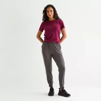 Xersion Everyday Womens Drawstring Waist Tapered Mid Rise Active Jogger Pant
