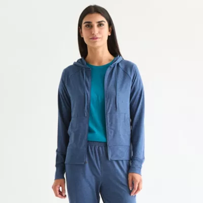 Xersion Everyday Womens Long Sleeve Zipper Active Hoodie