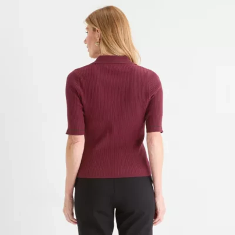 Liz Claiborne Womens Short Sleeve Pullover Sweater