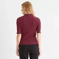 Liz Claiborne Womens Short Sleeve Pullover Sweater
