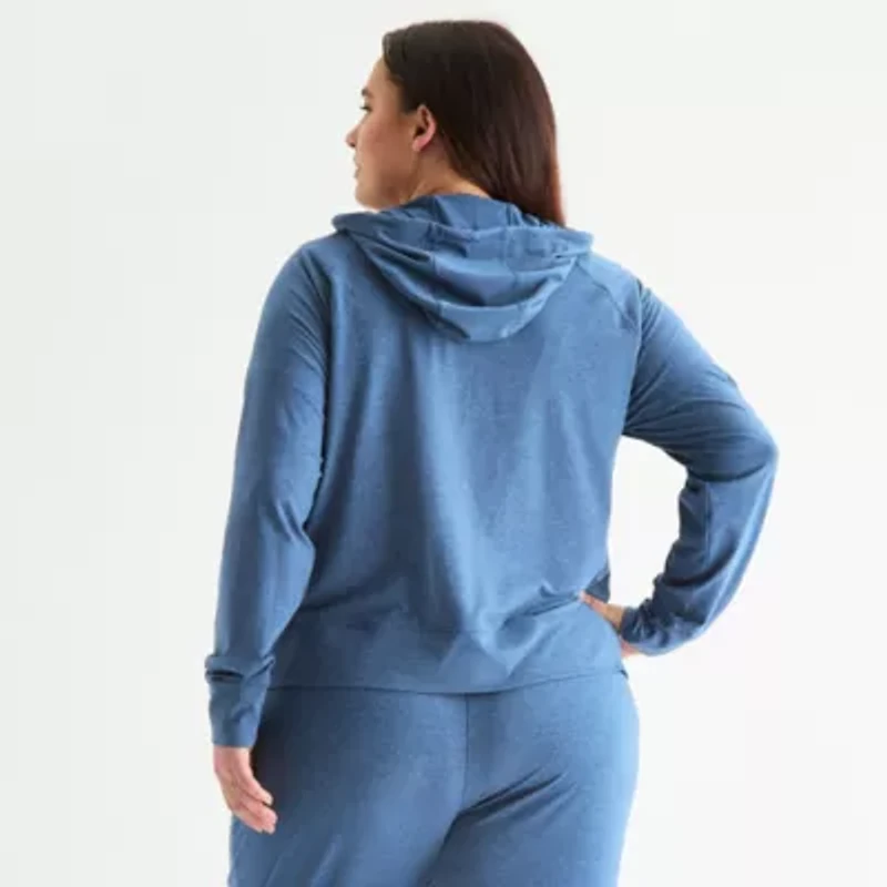 Xersion Everyday Womens Long Sleeve Zipper Active Plus Hoodie