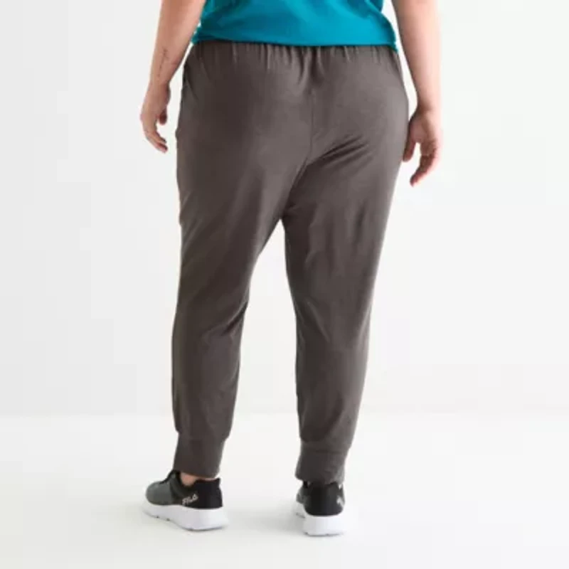 Xersion Everyday Womens Drawstring Waist Cuffed Mid Rise Regular Fit Plus Active Jogger Pant