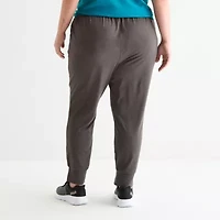 Xersion Everyday Womens Drawstring Waist Cuffed Mid Rise Regular Fit Plus Active Jogger Pant