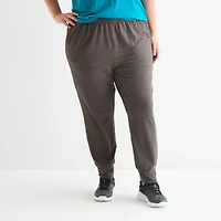 Xersion Everyday Womens Drawstring Waist Cuffed Mid Rise Regular Fit Plus Active Jogger Pant