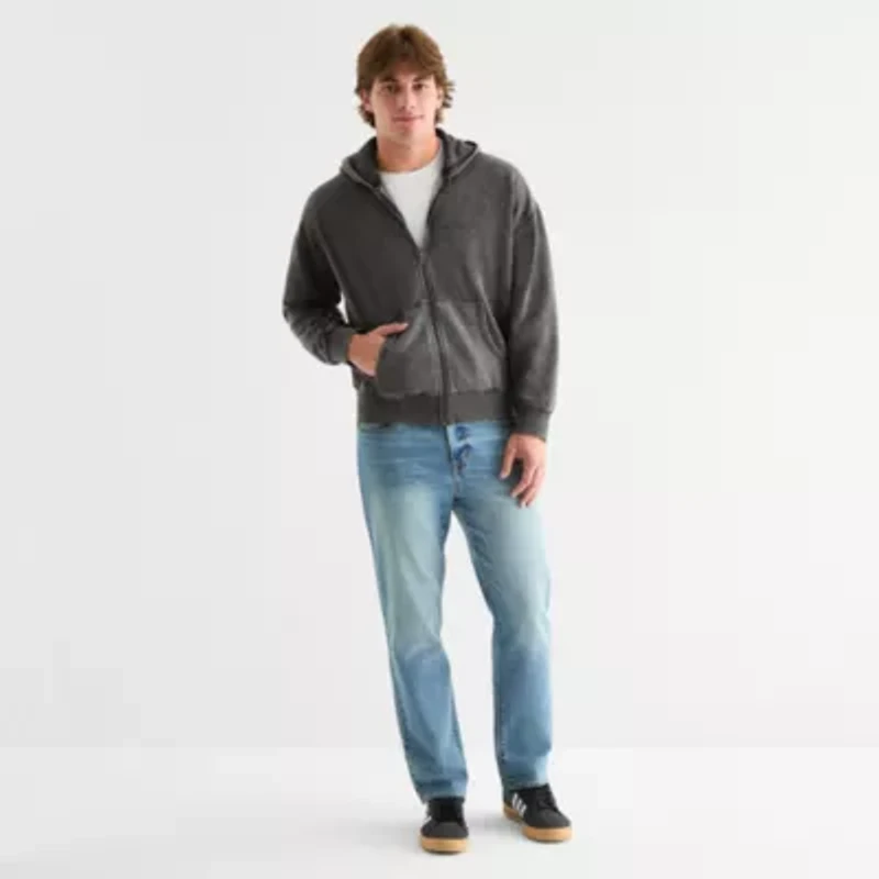 Arizona Mens Super Soft Zip Up Fleece Hoodie