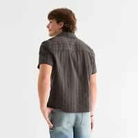 Arizona Mens Short Sleeve Regular Fit Button-Down Shirt