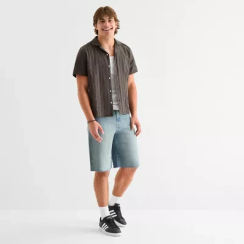 Arizona Mens Short Sleeve Regular Fit Button-Down Shirt
