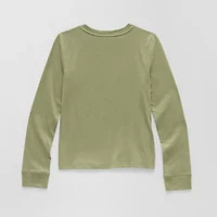 Thereabouts Little & Big Kid Girls Crew Neck Long Sleeve Regular Fit Graphic T-Shirt