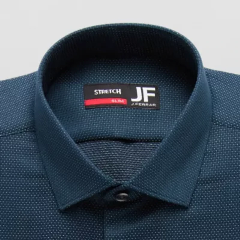 J. Ferrar Ultra Comfort Mens Slim Fit Stretch Fabric Wrinkle Free Long Sleeve Dress Shirt