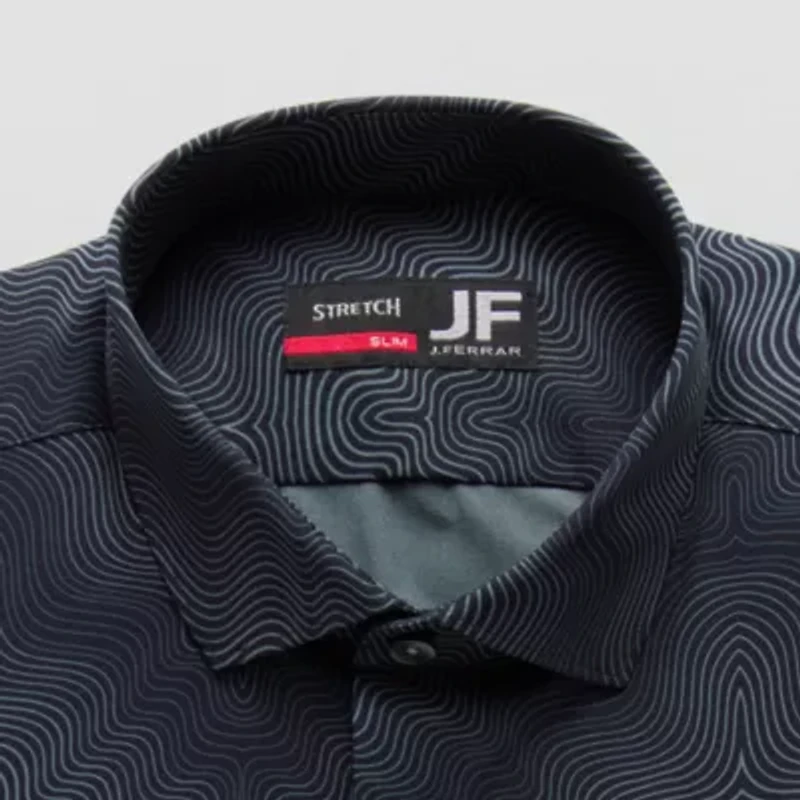 J. Ferrar Slim 360 Stretch Performance Mens Regular Fit Wrinkle Free Long Sleeve Dress Shirt