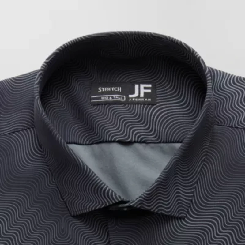J. Ferrar Big And Tall 360 Stretch Performance Mens Regular Fit Wrinkle Free Long Sleeve Dress Shirt