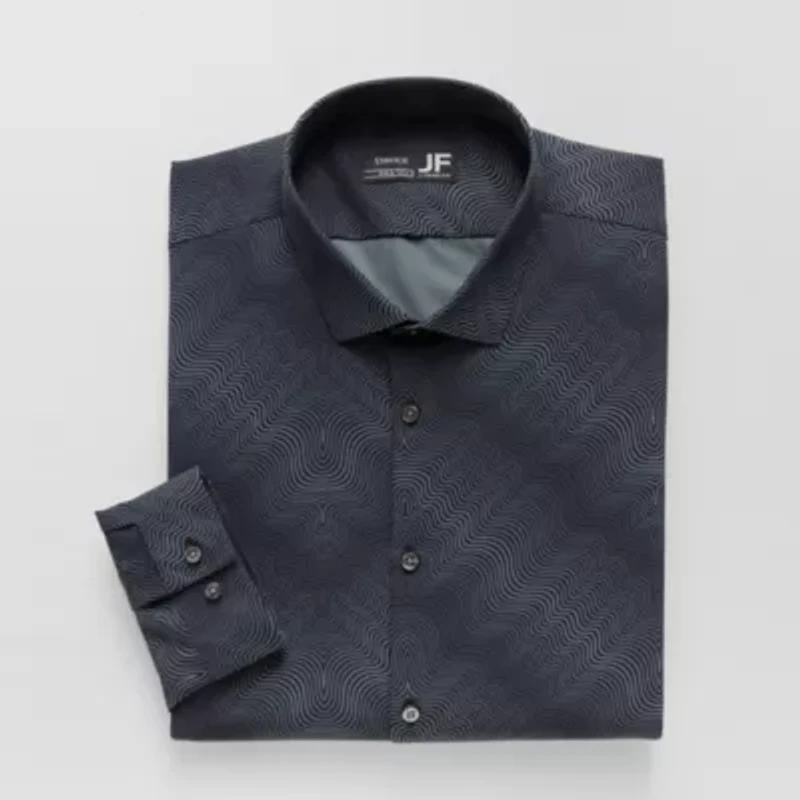 J. Ferrar Big And Tall 360 Stretch Performance Mens Regular Fit Wrinkle Free Long Sleeve Dress Shirt