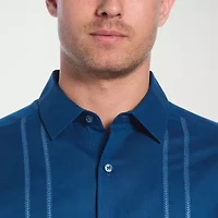 Cubavera Embroidered Mens Short Sleeve Regular Fit Button-Down Shirt