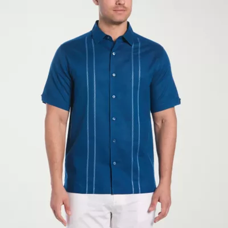 Cubavera Embroidered Mens Short Sleeve Regular Fit Button-Down Shirt