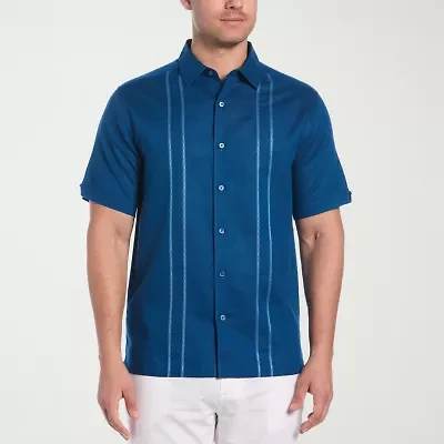 Cubavera Embroidered Mens Short Sleeve Regular Fit Button-Down Shirt