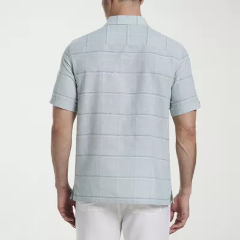 Cubavera Dobby Mens Short Sleeve Regular Fit Button-Down Shirt
