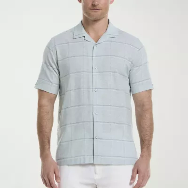 Cubavera Dobby Mens Short Sleeve Regular Fit Button-Down Shirt