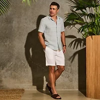 Cubavera Dobby Mens Short Sleeve Regular Fit Button-Down Shirt