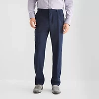 Stafford Mens Straight Classic Fit Pleated Pant