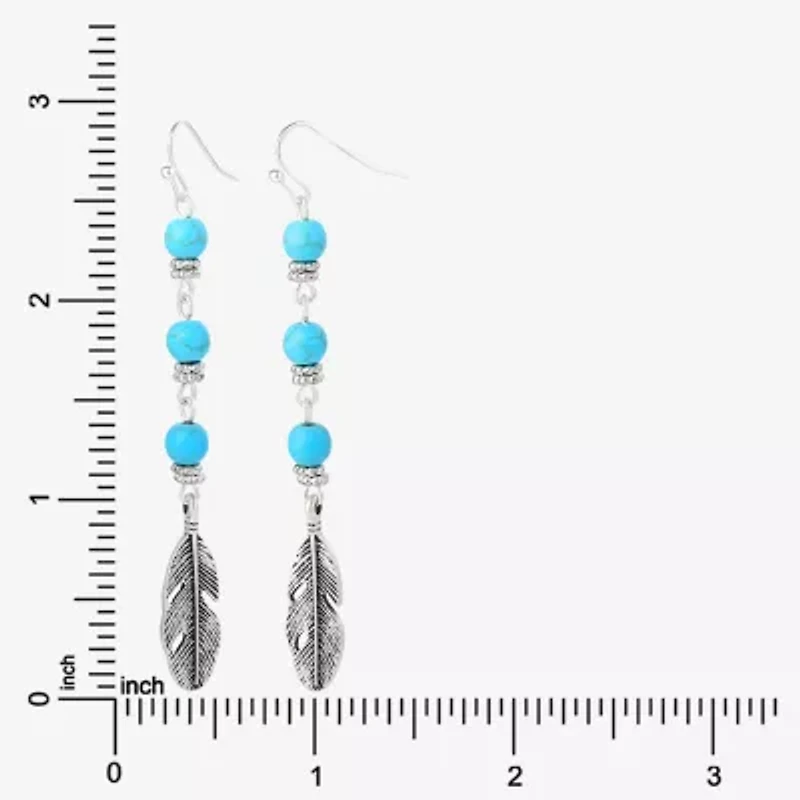 JS Jessica Simpson Womens Turquoise Turquoise Drop Earrings