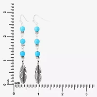 JS Jessica Simpson Womens Turquoise Turquoise Drop Earrings