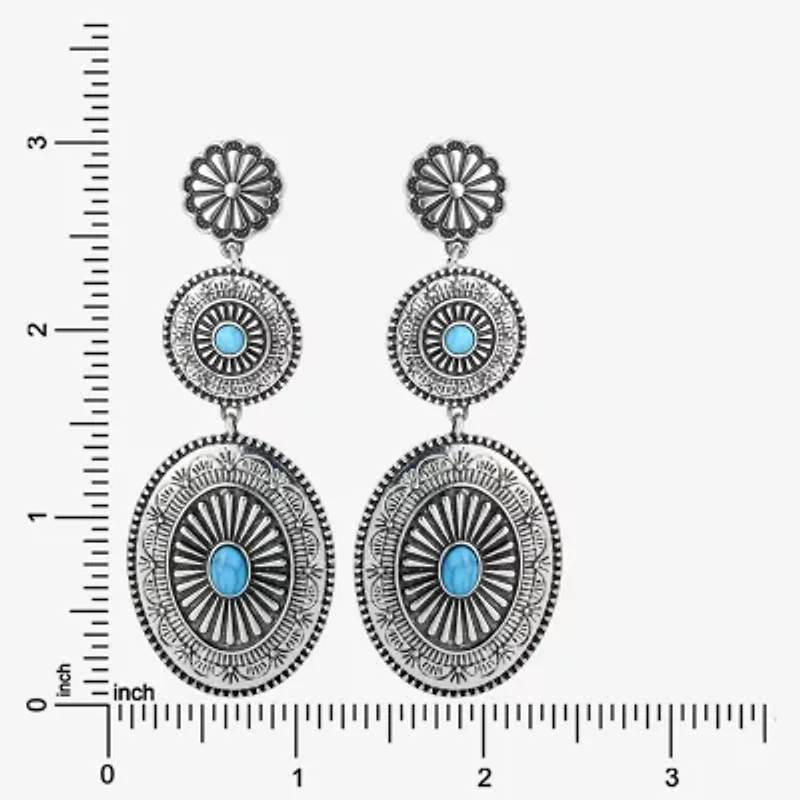 JS Jessica Simpson Womens Turquoise Turquoise Drop Earrings