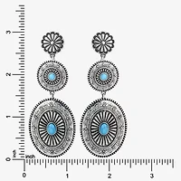 JS Jessica Simpson Womens Turquoise Turquoise Drop Earrings
