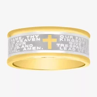 Religious Jewelry Cross Mens 9M Stainless Steel Wedding Band