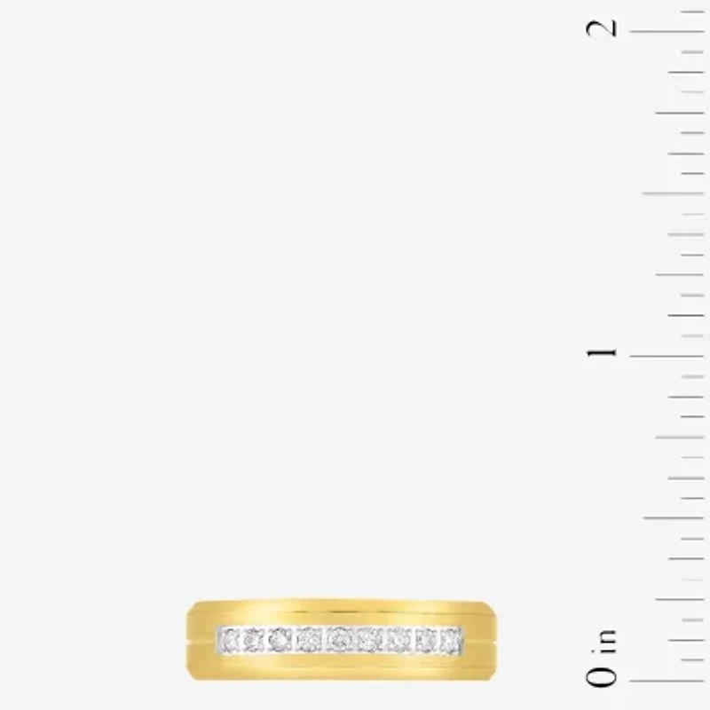 (H / Si2-I1) Mens 6MM 1/5 CT. Lab Grown White Diamond Tungsten Wedding Band