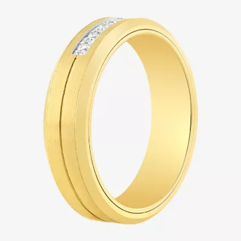 (H / Si2-I1) Mens 6MM 1/5 CT. Lab Grown White Diamond Tungsten Wedding Band