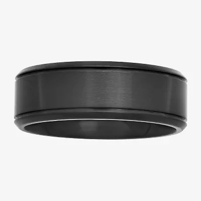 Mens 8MM Stainless Steel Wedding Band