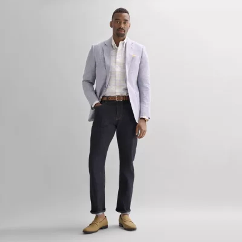Stafford Linen Cotton Blend Mens Regular Fit Sport Coat