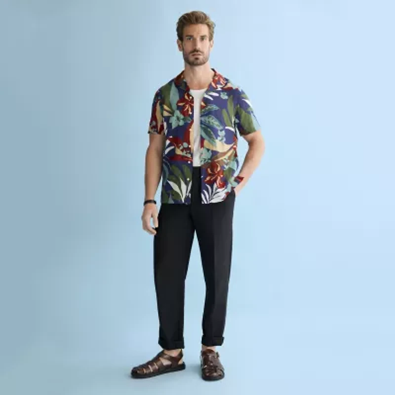 J. Ferrar Textured Mens Straight Fit Flat Front Pant