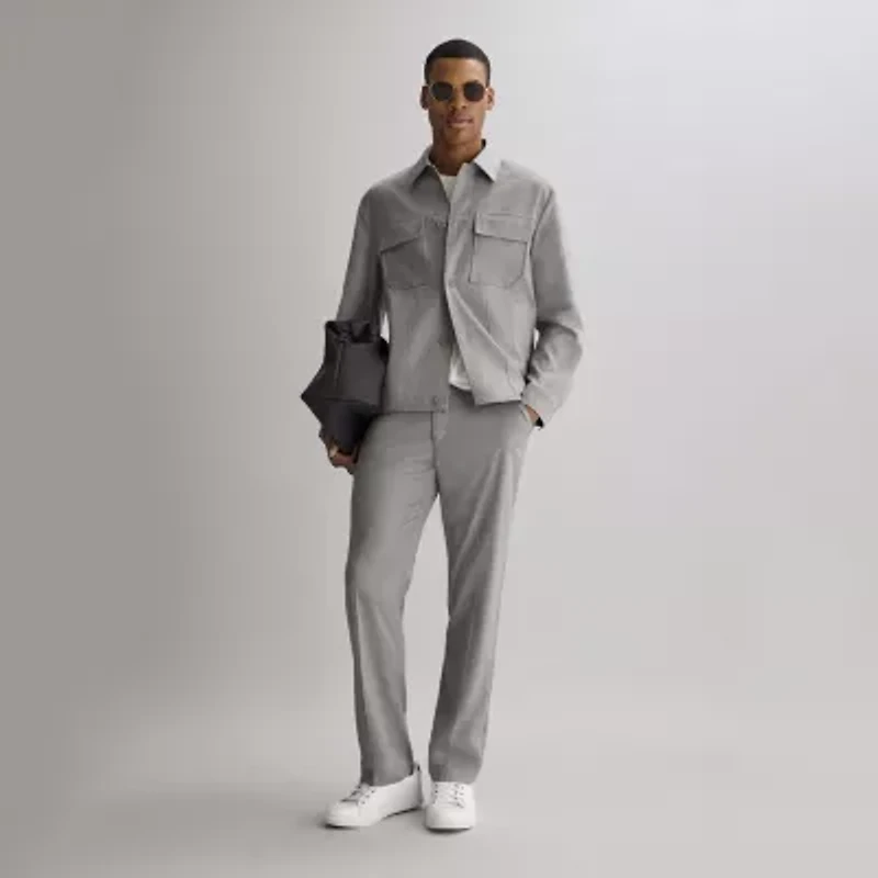 J. Ferrar Heather Twill Mens Straight Fit Flat Front Pant