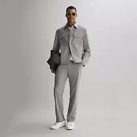 J. Ferrar Heather Twill Mens Straight Fit Flat Front Pant