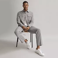 J. Ferrar Heather Twill Mens Straight Fit Flat Front Pant