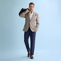 Stafford Linen Blend Mens Classic Fit Dress Flat Front Pant