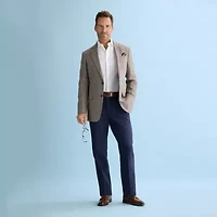 Stafford Linen Blend Mens Classic Fit Dress Flat Front Pant