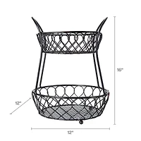 Gourmet Basics by Mikasa Loop And Latice 2 Tier Basket Rectangular Basket