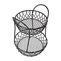 Gourmet Basics by Mikasa Loop And Latice 2 Tier Basket Rectangular Basket