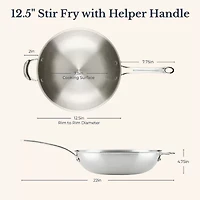Anolon Everlast Tri-Ply Clad Stainless Steel 4 3/4 Qt Stir Fry Pan