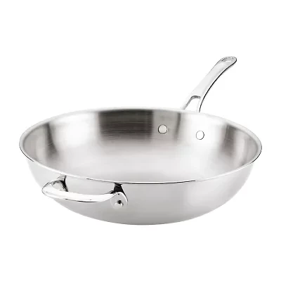 Anolon Everlast Tri-Ply Clad Stainless Steel 4 3/4 Qt Stir Fry Pan